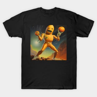 Pumpkin Alien Playing With Pumpkins T-Shirt